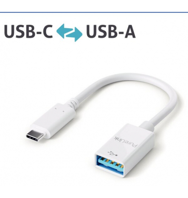 USB-Kabel iSerie IS230, 0,1m, USB-C auf USB-A, wei&szlig;