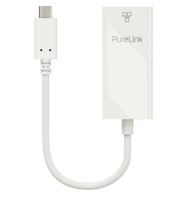 Adapter USB-C auf Ethernet, Gigabit 1000Mbps, iSerie 0,10m, weiß, für