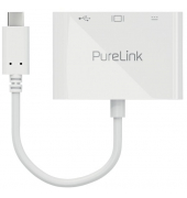 Adapter USB-C auf Multiport iSerie 0,10m, weiß, mit Buchsen für