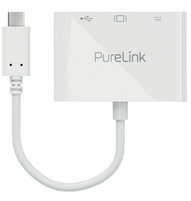 Adapter USB-C auf Multiport iSerie 0,10m, weiß, mit Buchsen für