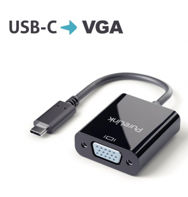 Adapter USB-C auf VGA, schwarz 0,10 m, iSerie, 4K60Hz,