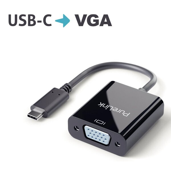 4251364719077 - Adapter USB-C auf VGA schwarz 010 m iSerie 4K60Hz 4251364719077 PureLink