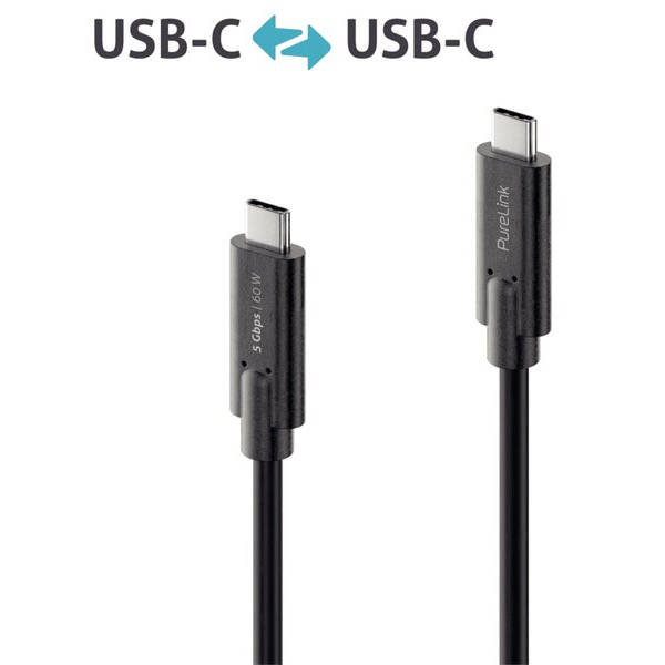 4251364721834 - 0 USB-C auf USB-C Kabel - 31 Gen 1 3A 5V 60W 5G DP Alt Mode - iSerie - schwarz - 200m