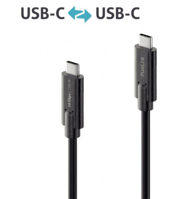 USB-C-Kabel auf USB-C, 3.1, Gen 2, schwarz, 0,50 m, iSerie, vergoldete