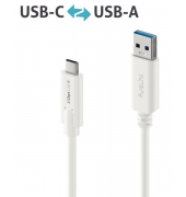 USB-C-Kabel auf USB-A, 3.1, Gen 1, weiß, 1,00 m, iSerie,