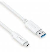 USB-C-Kabel auf USB-A, 3.1, Gen 1, weiß, 2,00 m, iSerie,
