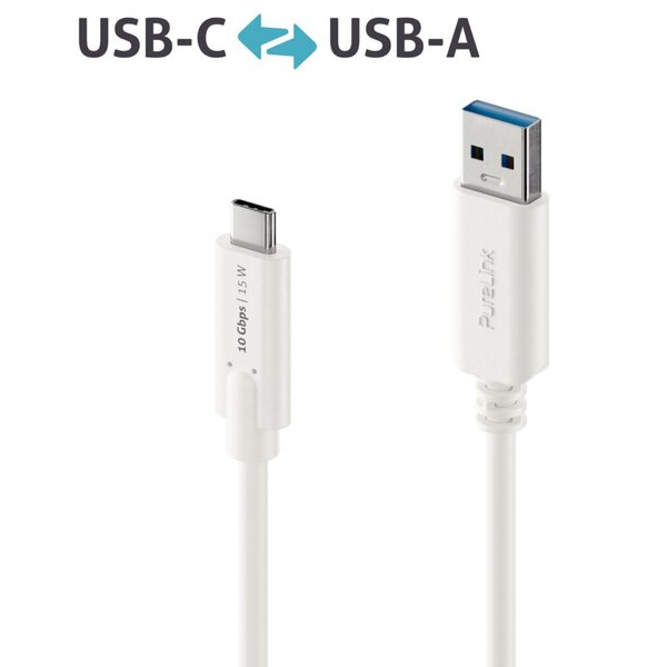 4251364721964 - PURE IS2610-010 - USB 10 Gb s Kabel iSerie A Stecker auf C Stecker weiß 10 m