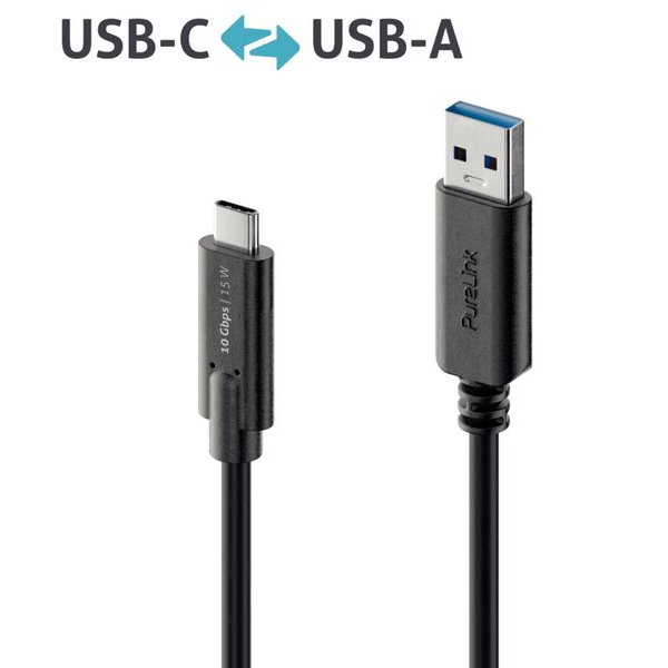 4251364721971 - Pure IS2611-005 - usb 31 Kabel iSerie a Stecker auf c Stecker schwarz 05 m (IS2611-005) - Purelink
