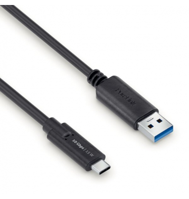USB-C-Kabel auf USB-A, 3.1, Gen 2, schwarz, 1,00 m, iSerie,