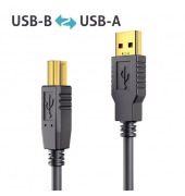 USB-Kabel DS2000-050, 5m, USB-A auf USB-B, schwarz