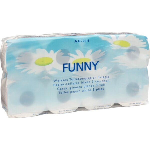 4260038111901 - Toilettenpapier Funny ohne AG-014 3-lagig hochweiß 250 Blatt   Rolle 4260038111901 Plock