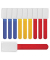 Klettbinder MINI farbsortiert (3x blau, 3x gelb, 4x rot)
