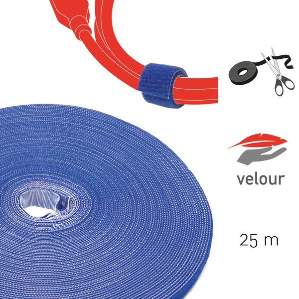 4260162070969 - Doppelseitige Klettbandrolle 25m x 16mm blau Klettkabelbinder 4260162070969 Label-the-cable