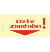 Haftmarker 1301010101, 75x35mm, gelb, "Bitte hier unterschreiben", rechteckig