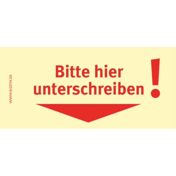 4260184863013 - Haftmarker 1301010101 75x35mm gelb Bitte hier unterschreiben rechteckig 4260184863013 notizblock24