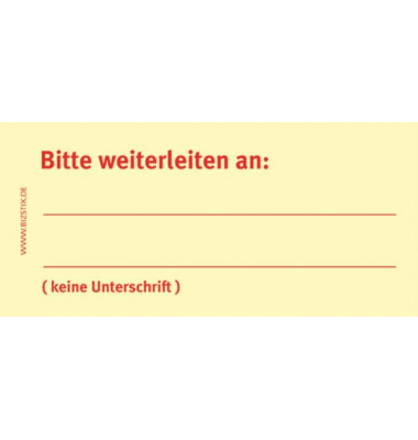 Haftnotizen 75 x 35 mm, gelb Bitte weiterleiten an..