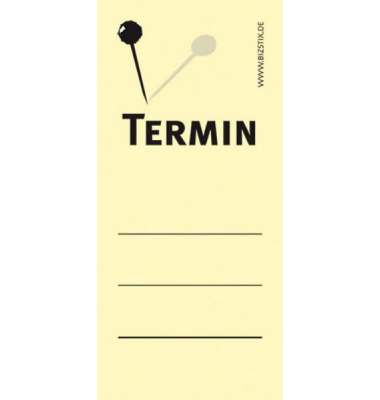 Haftnotizen 75 x 35 mm, gelb Termin