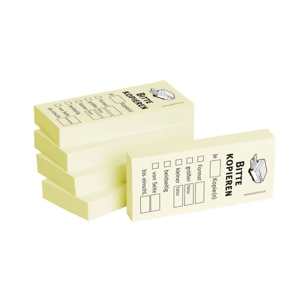 4260184863372 - Haftnotizen 75 x 35 mm gelb Bitte kopieren 4260184863372 notizblock24