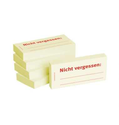 Haftnotizen 75 x 35 mm, gelb Nicht vergessen