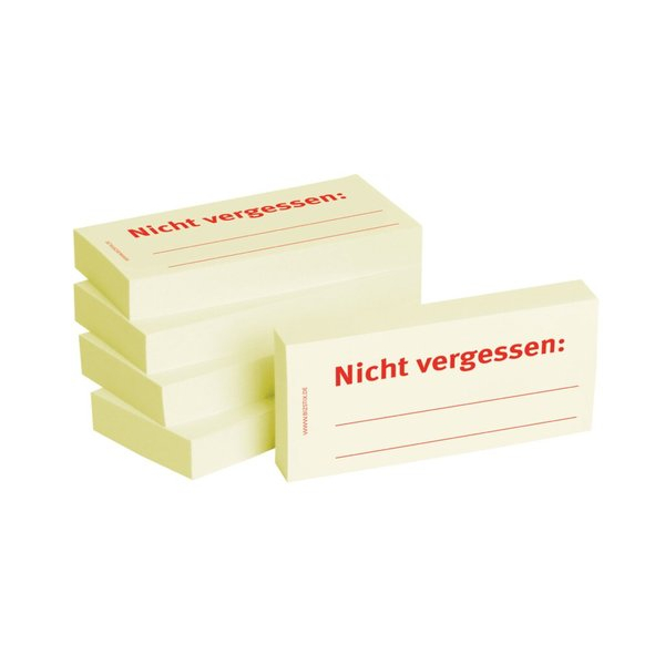 4260184863426 - Haftnotizen 75 x 35 mm gelb Nicht vergessen 4260184863426 notizblock24