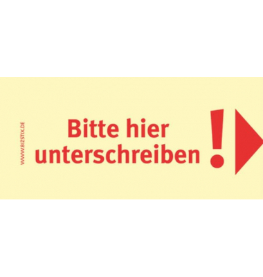 Haftnotizen 75 x 35 mm, gelb Bitte hier unterschreiben