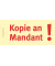 Haftnotizen bedruckt 1301010155, Business Haftnotizen 1301010155, 75x35mm (HxB), gelb, "Kopie an Mandant", rechteckig, "Kopie an