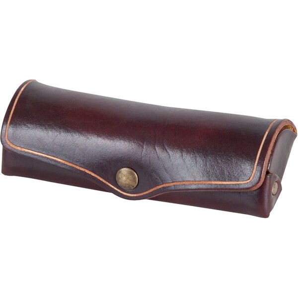 4260308921308 - Brillenetui Mika Leder braun 15x6x3cm Druckknopf 4260308921308 28071002