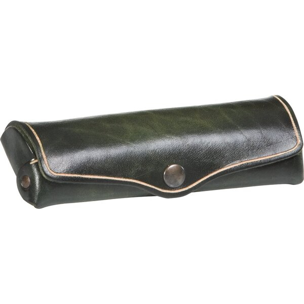 4260308921322 - Brillenetui Mika Leder grün 15x6x3cm Druckknopf 4260308921322 28071005