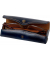 Brillenetui Mika, Leder, blau 15x6x3cm, Druckknopf
