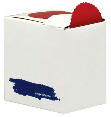 Siegelsterne rot, &Oslash; 53 mm, sk, gewellter Rand