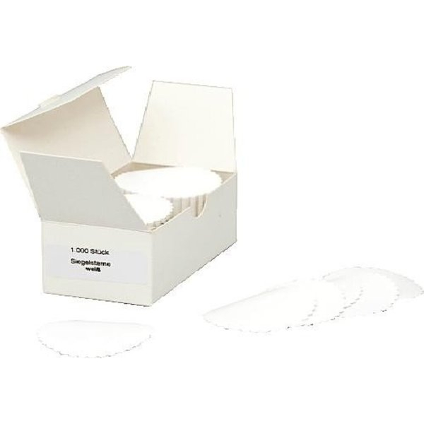 4319111110086 - Siegelsterne weiß Ø 50 mm gum gewellter Rand 4319111110086 1050545 1000 Stück