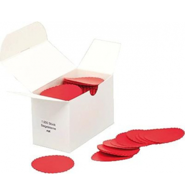 Siegelsterne rot, &Oslash; 51 mm, gum. gewellter Rand