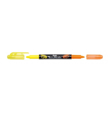 Textmarker Twin Checker, gelb/orange Strichstärke: 1,0 - 3,5mm