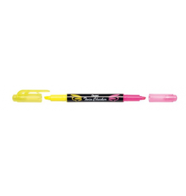Textmarker Twin Checker, gelb/pink Strichstärke: 1,0 - 3,5mm