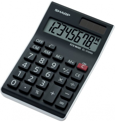 Taschenrechner EL-310ANWH, große 8-stellige LCD-Anzeige, Wurzel-