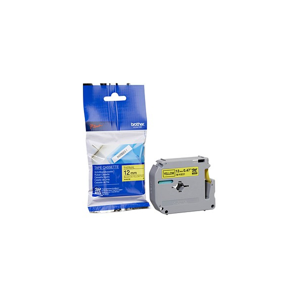 4977766625166 - MK631BZ - Nicht-laminiertes Schriftband - Schwarz auf Gelb - Rolle (09 cm x 8 m) - 1 Rolle(n) - für P-Touch PT-