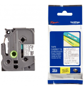 P-touch Schriftband TZe-145 18mm x 8m wei&szlig;/farblos laminiert selbstklebend