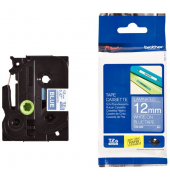 P-touch Schriftband TZe-535 12mm x 8m wei&szlig;/blau laminiert selbstklebend