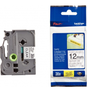 P-touch Schriftband TZe-S131 12mm x 8m schwarz/farblos laminiert stark selbstklebend