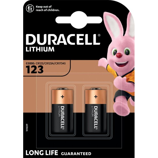 5000394020320 - 125235 Batterien 1x2 Duracell Lithium CR123A Fotobatterie 3V 1400mAh CR17345 125235 5000394020320