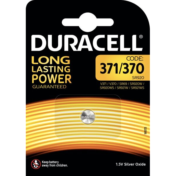 5000394067820 - D 371 370 SR69 Uhrenknopfzelle Silberoxid 40mAh 155V (1er Blister) - Duracell