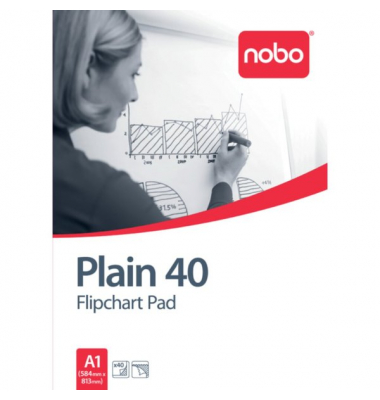 Nobo Flipchart Block, A1, blanko 40 Blatt, 70g/m