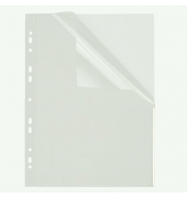 Prospekthüllen Index 46325-10 mit farbigem Rand, A4, glasklar glatt, oben & rechts halb offen, 0,11mm