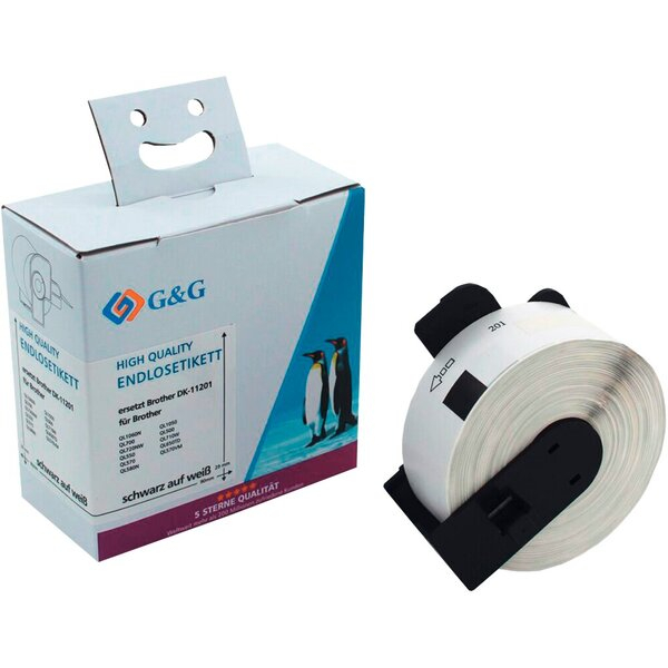 6941881284506 - Premium Etiketten 29x90mm komp zu Brother DK-11201 schwarz auf weiß 6941881284506 G und G
