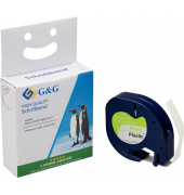 Premium Schriftband 12mm/4m, komp. zu 91221/S0721660, schwarz auf weiß
