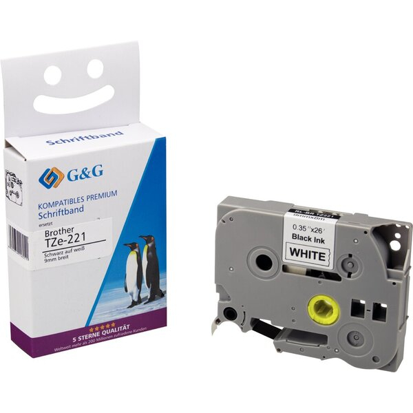 6941881284384 - Premium Schriftband komp zu Brother TZe-221 schwarz auf weiß 6941881284384 G und G