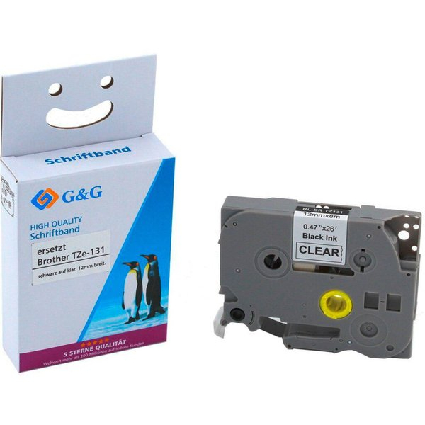 6934974116211 - Premium Schriftband komp zu Brother TZe-131 schwarz auf transparent 6934974116211 G und G