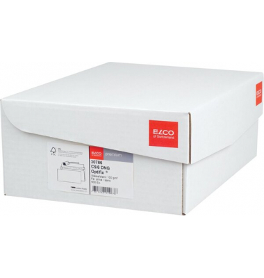 Briefumschlag Premium 30786, Din Lang+ (C6/5), ohne Fenster, haftklebend, 100g, hochweiß