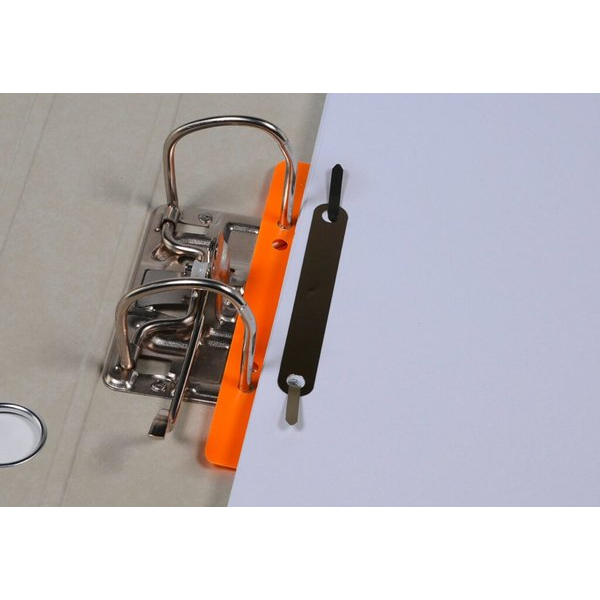 7612532030245 - Heftstreifen kurz BRG660587 35x15cm (BxL) Kunststoff mit Metalldeckleiste orange 7612532030245 25 Stück