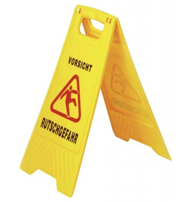 GVS-Warnschild "Achtung/Vorsicht Rutschgefahr", zweiseitig bedruckt